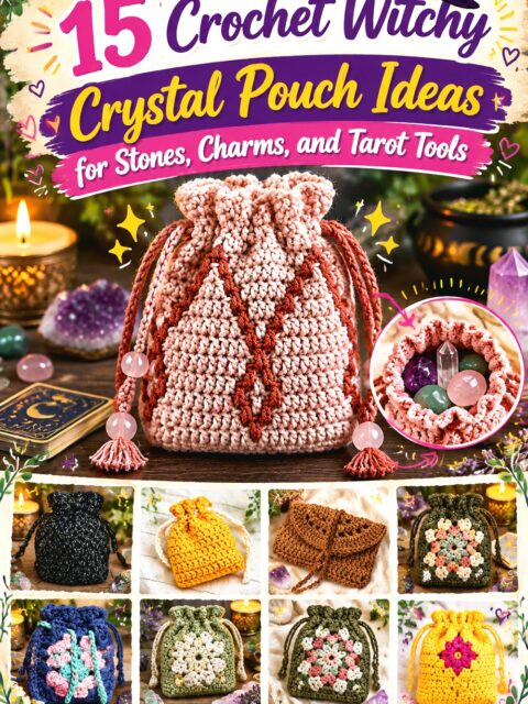Crochet Witchy Crystal Pouch Ideas for Stones, Charms, and Tarot Tools