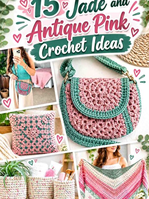 15 Jade and Antique Pink Crochet Ideas