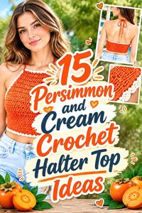 15 Persimmon and Cream Crochet Halter Top Ideas