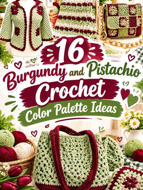 16 Burgundy and Pistachio Crochet Color Palette Ideas