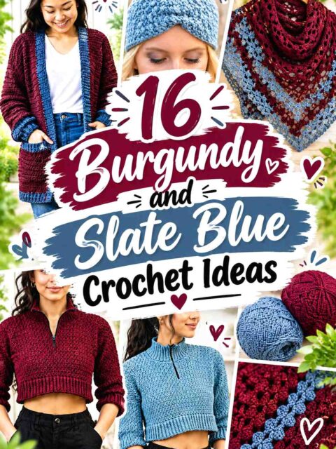 16 Burgundy and Slate Blue Crochet Ideas