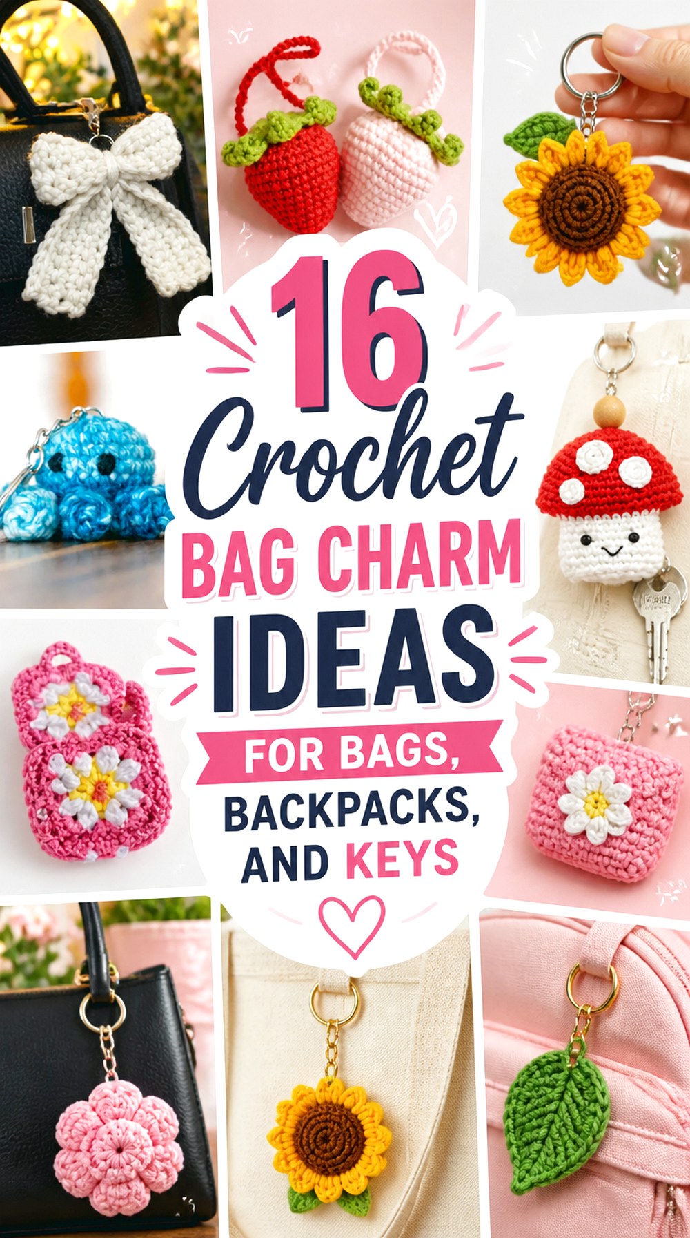 Crochet Bag Charm Ideas for Bags, Backpacks, and Keys