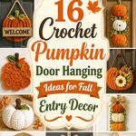 Crochet Pumpkin Door Hanging Ideas for Fall Entry Decor