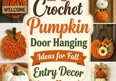 Crochet Pumpkin Door Hanging Ideas for Fall Entry Decor