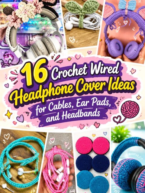Crochet Wired Headphone Cover Ideas for Cables, Ear Pads, and Headbands