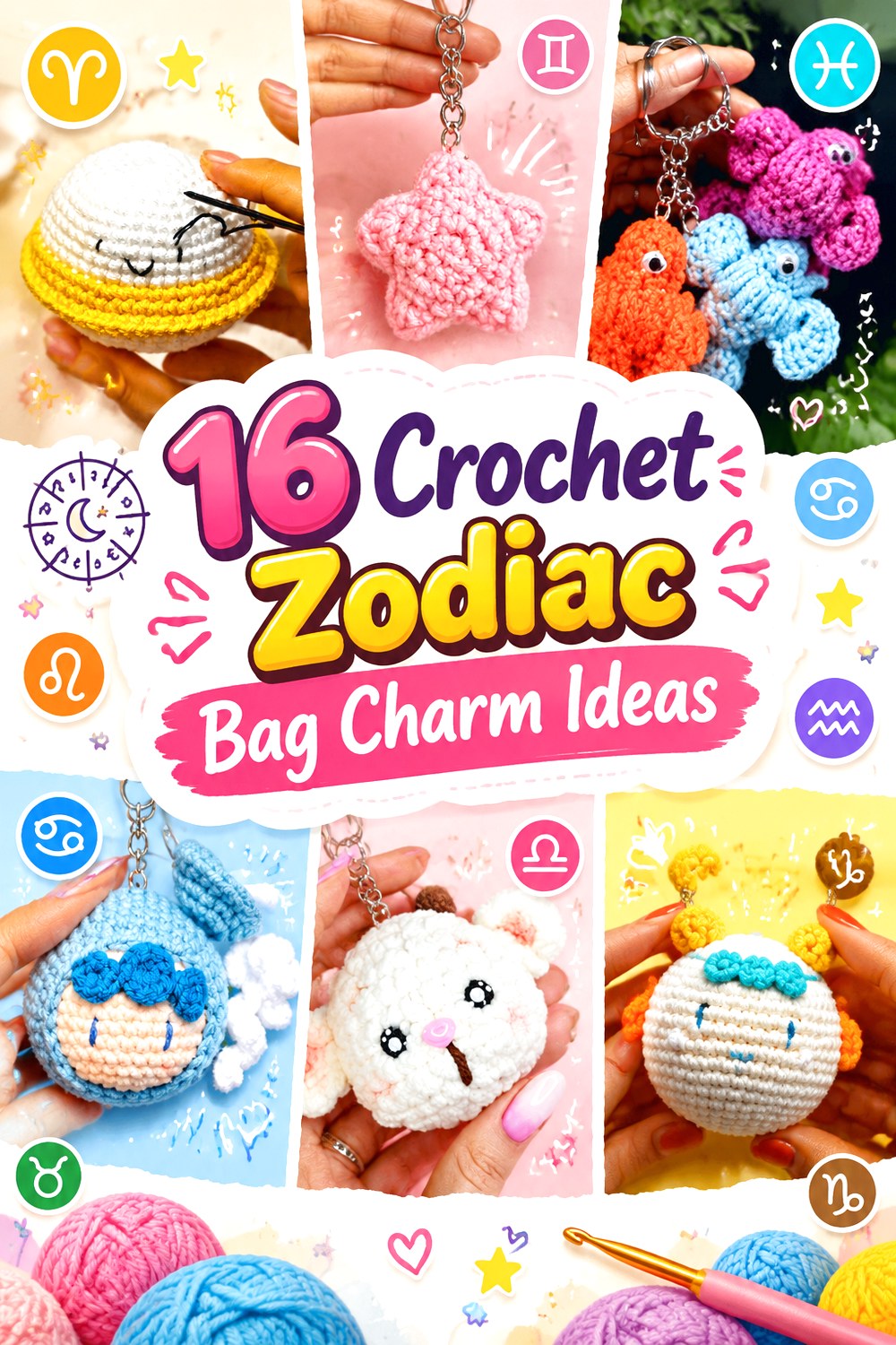 Crochet Zodiac Bag Charm Ideas