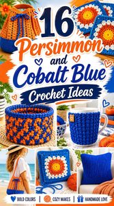 16 Persimmon and Cobalt Blue Crochet Ideas