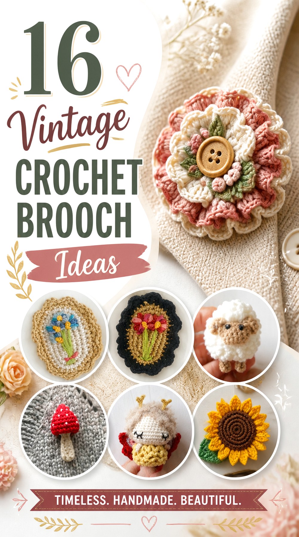 Vintage Crochet Brooch Ideas