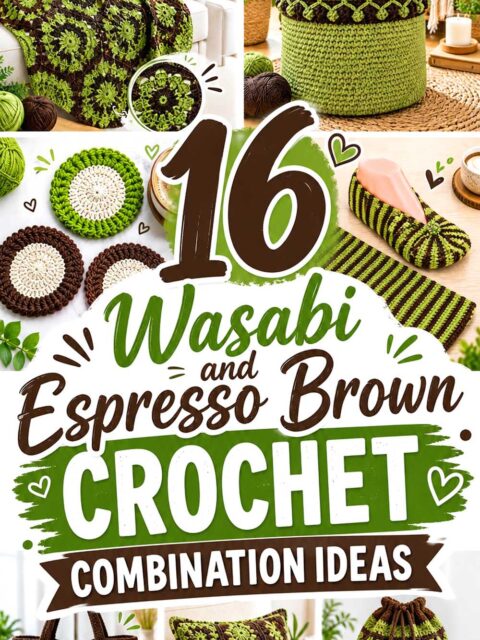 16 Wasabi and Espresso Brown Crochet Combination Ideas