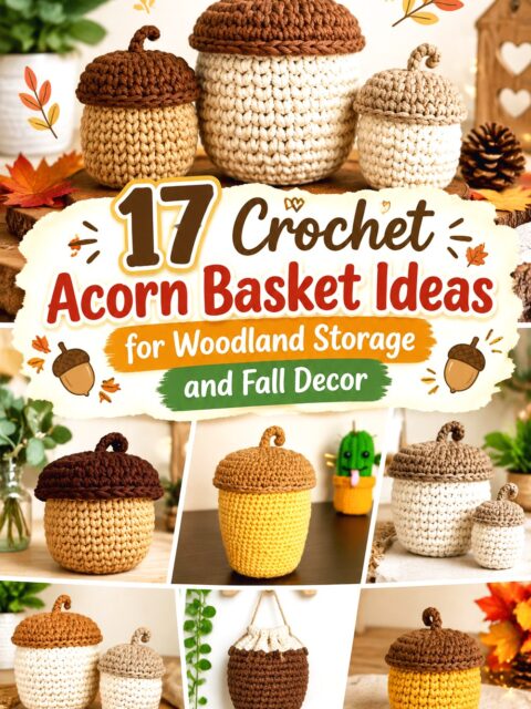 Crochet Acorn Basket Ideas for Woodland Storage and Fall Decor