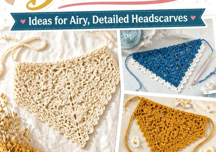 Crochet Lace Bandana Ideas for Airy, Detailed Headscarves