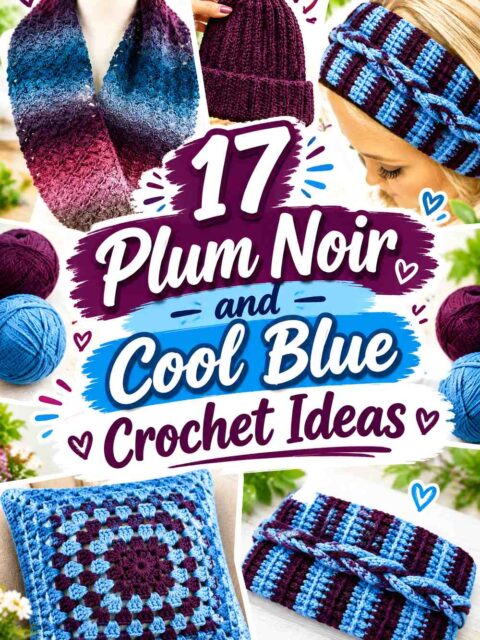 17 Plum Noir and Cool Blue Crochet Ideas