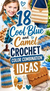 18 Cool Blue and Camel Crochet Color Combination Ideas