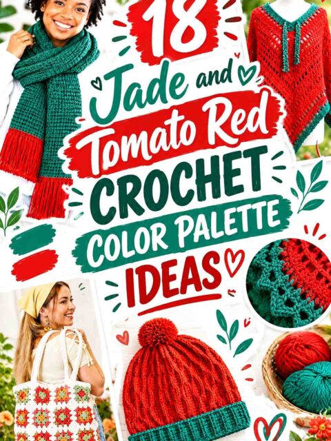 19 Jade and Tomato Red Crochet Color Palette Ideas