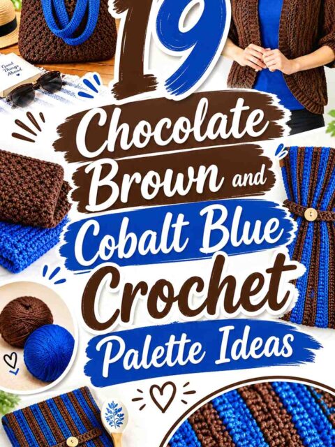 19 Chocolate Brown and Cobalt Blue Crochet Palette Ideas