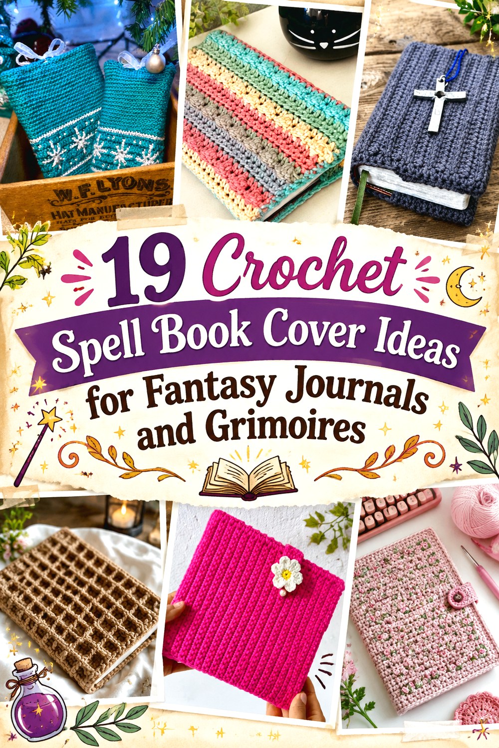 Crochet Spell Book Cover Ideas for Fantasy Journals and Grimoires