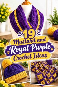 19 Mustard and Royal Purple Crochet Ideas