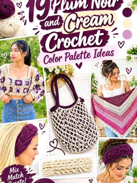 19 Plum Noir and Cream Crochet Color Palette Ideas