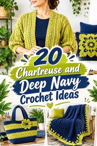20 Chartreuse and Deep Navy Crochet Ideas