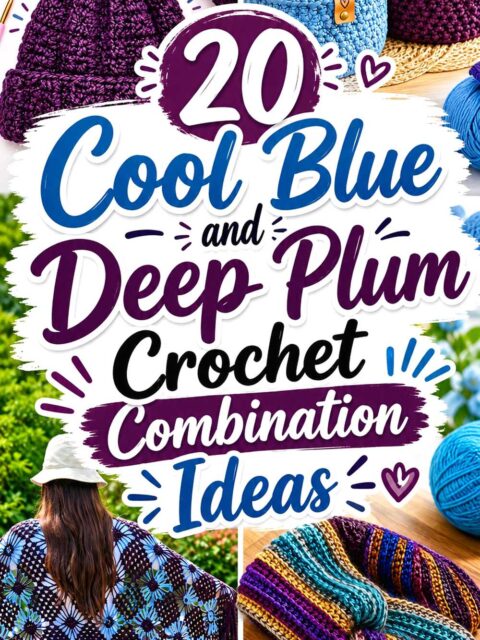 20 Cool Blue and Deep Plum Crochet Combination Ideas