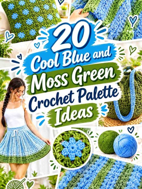 20 Cool Blue and Moss Green Crochet Palette Ideas