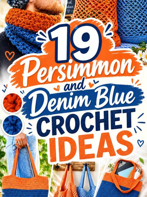 20 Persimmon and Denim Blue Crochet Ideas