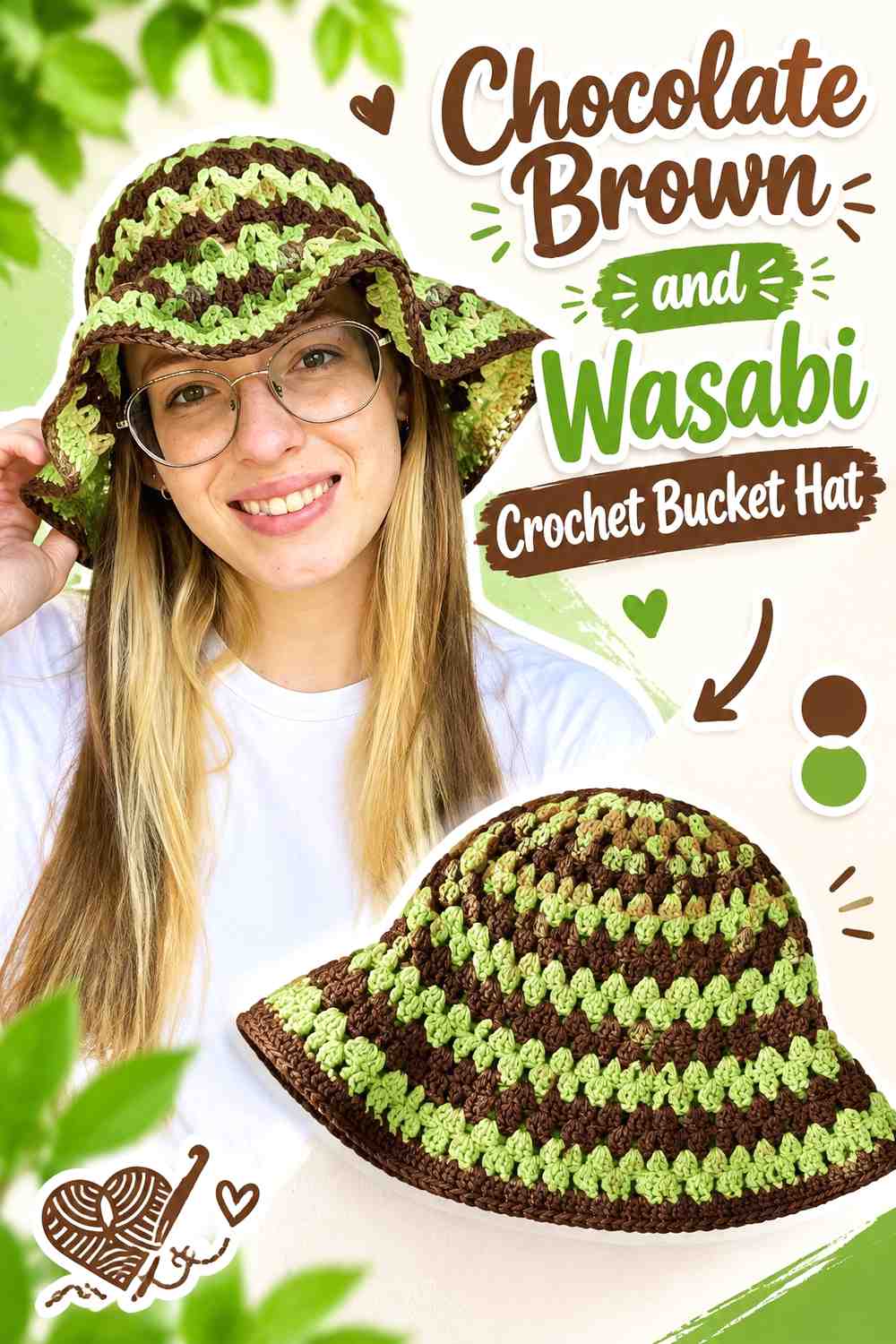 10. Chocolate Brown And Wasabi Crochet Bucket Hat
