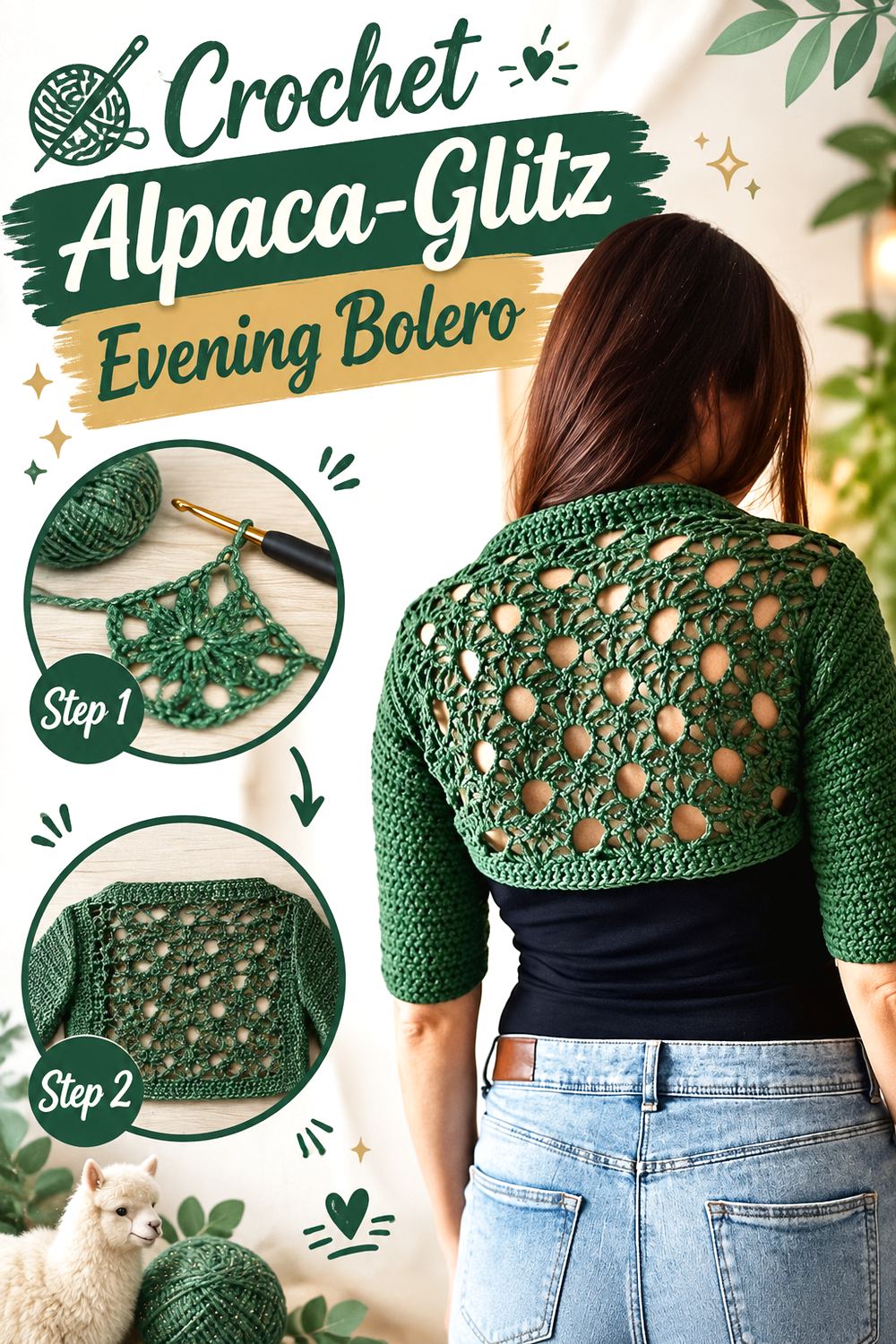 Crochet Alpaca Glitz Evening Bolero