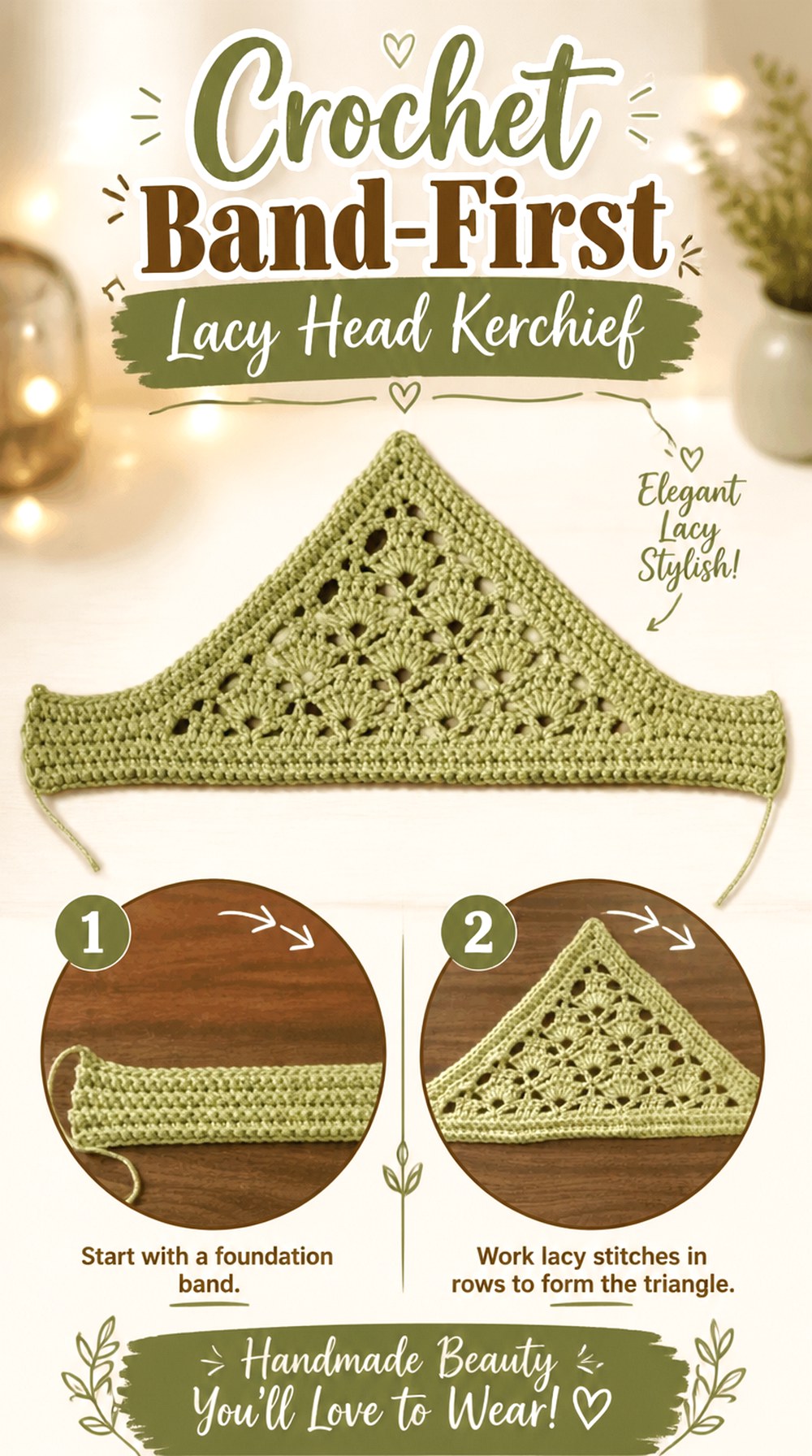Crochet Band First Lacy Head Kerchief
