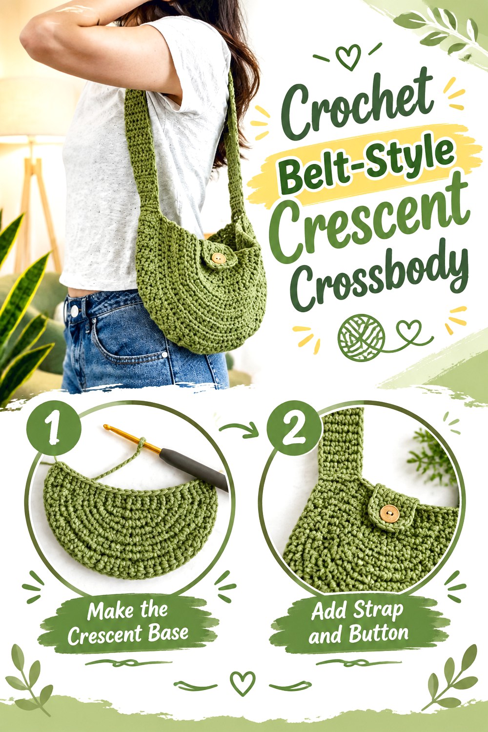 Crochet Belt Style Crescent Crossbody