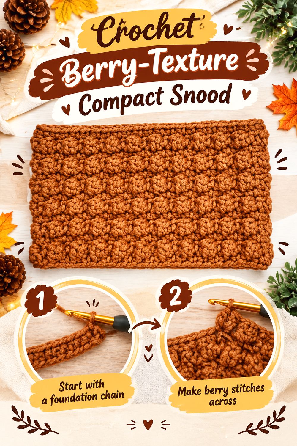 Crochet Berry Texture Compact Snood