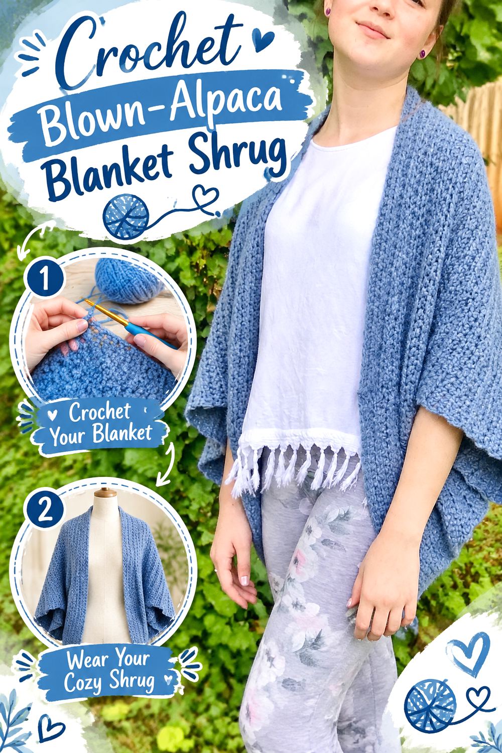 Crochet Blown Alpaca Blanket Shrug