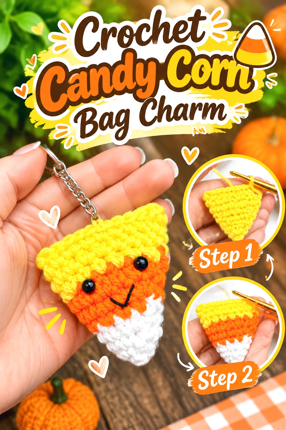 Crochet Candy Corn Bag Charm