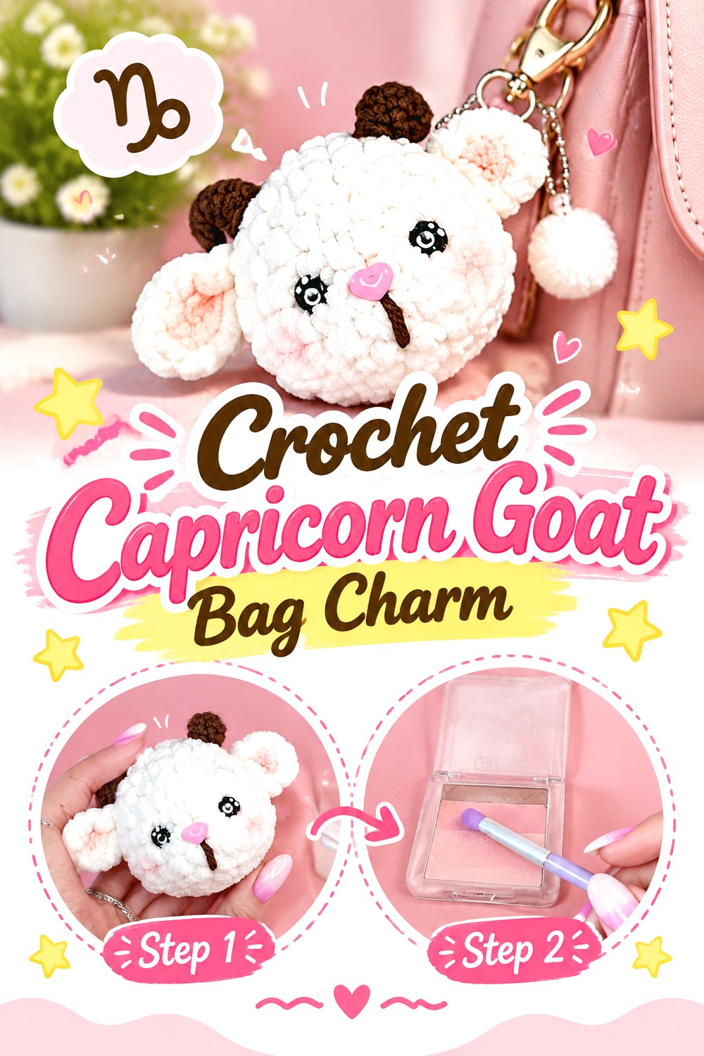 Crochet Capricorn Goat Bag Charm