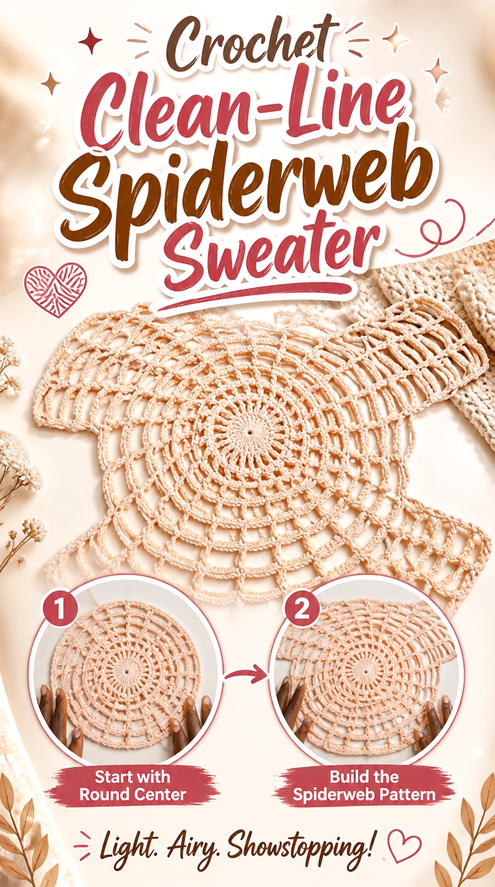 Crochet Clean Line Spiderweb Sweater