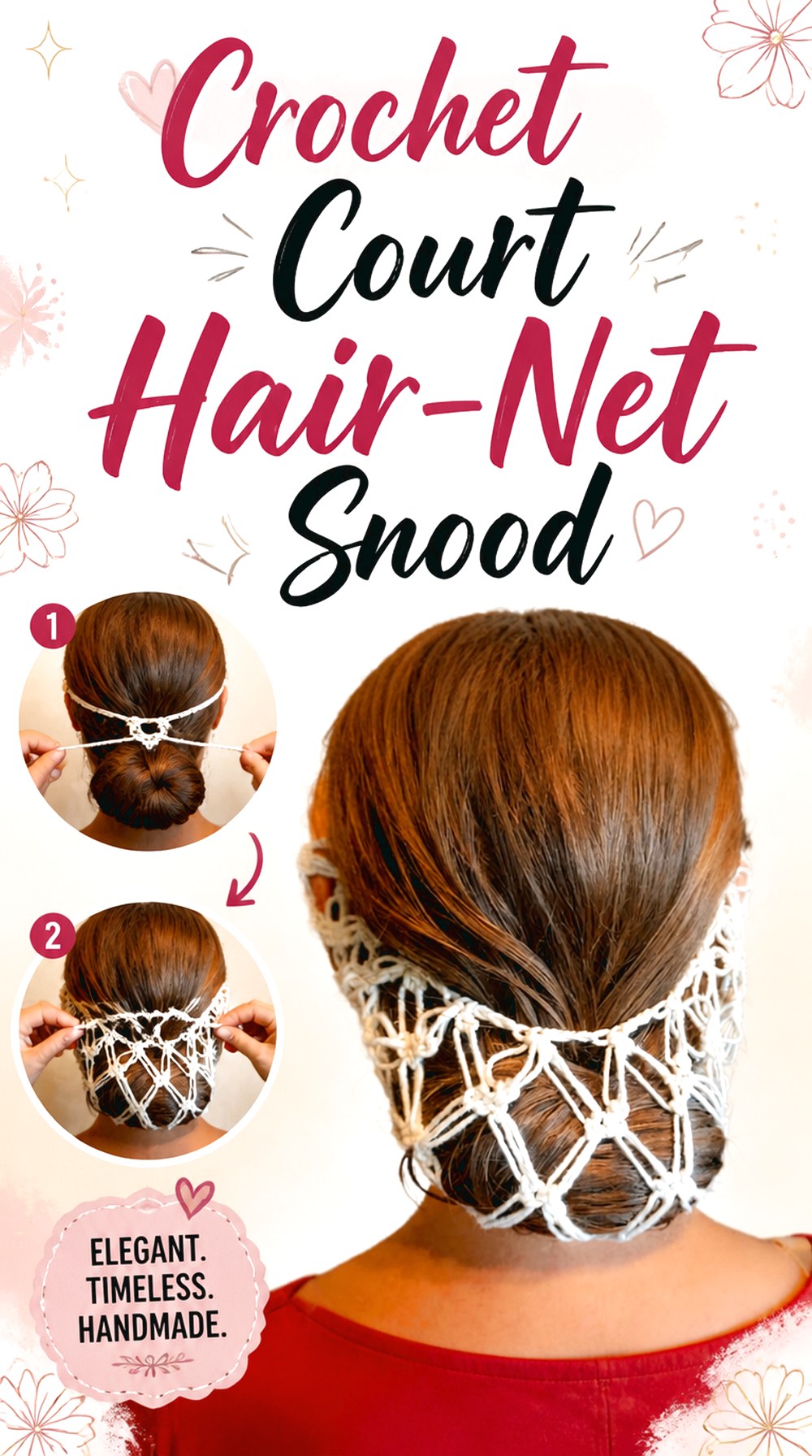 Crochet Court Hair Net Snood
