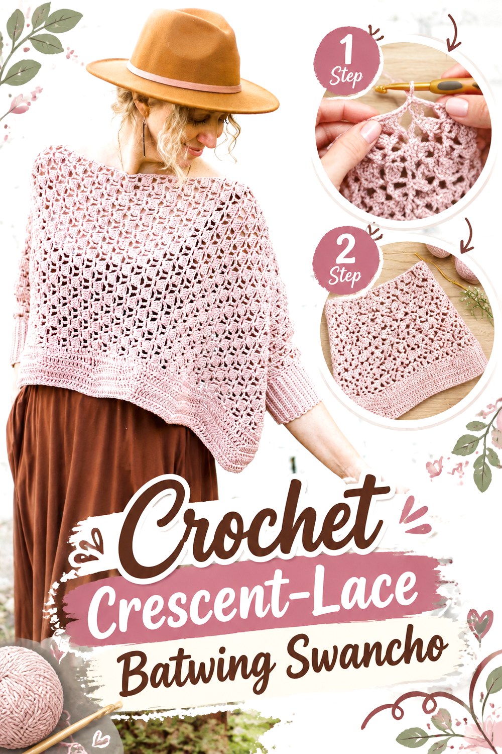 Crochet Crescent Lace Batwing Swancho