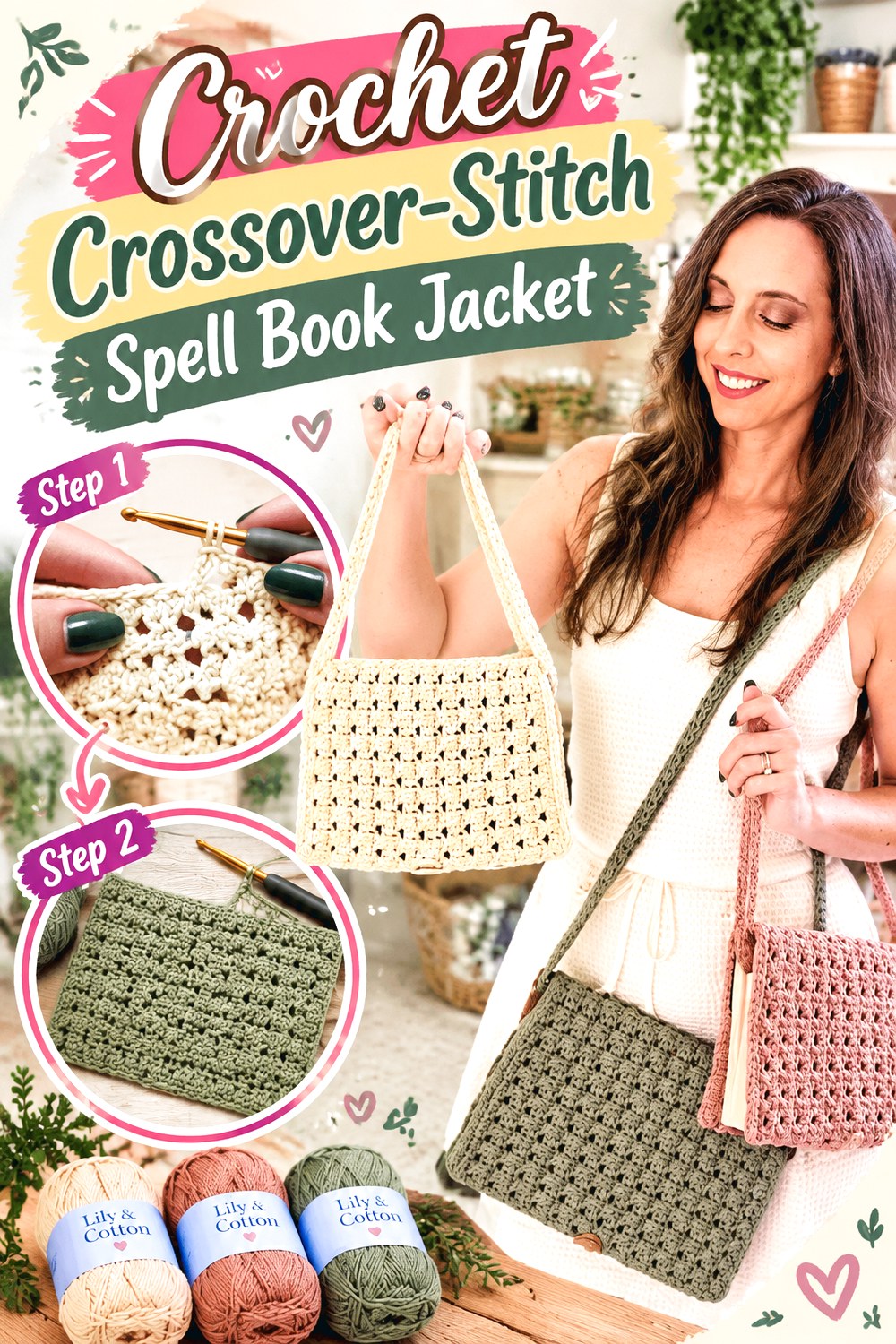 Crochet Crossover Stitch Spell Book Jacket