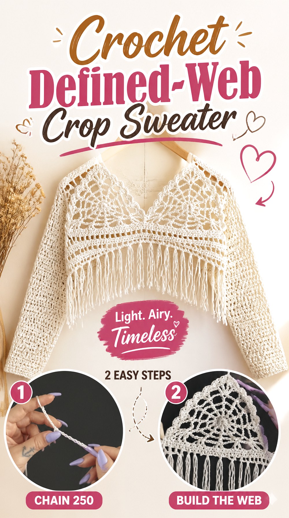 Crochet Defined Web Crop Sweater