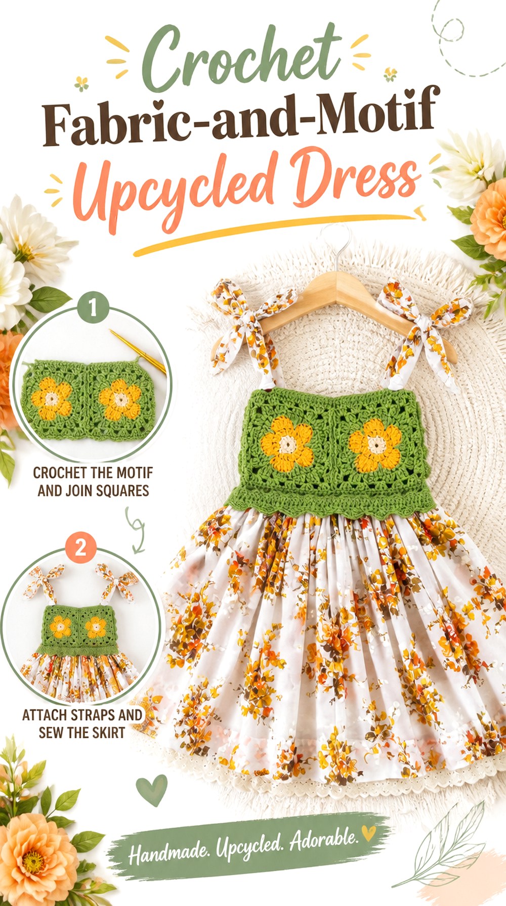 Crochet Fabric and Motif Upcycled Dress