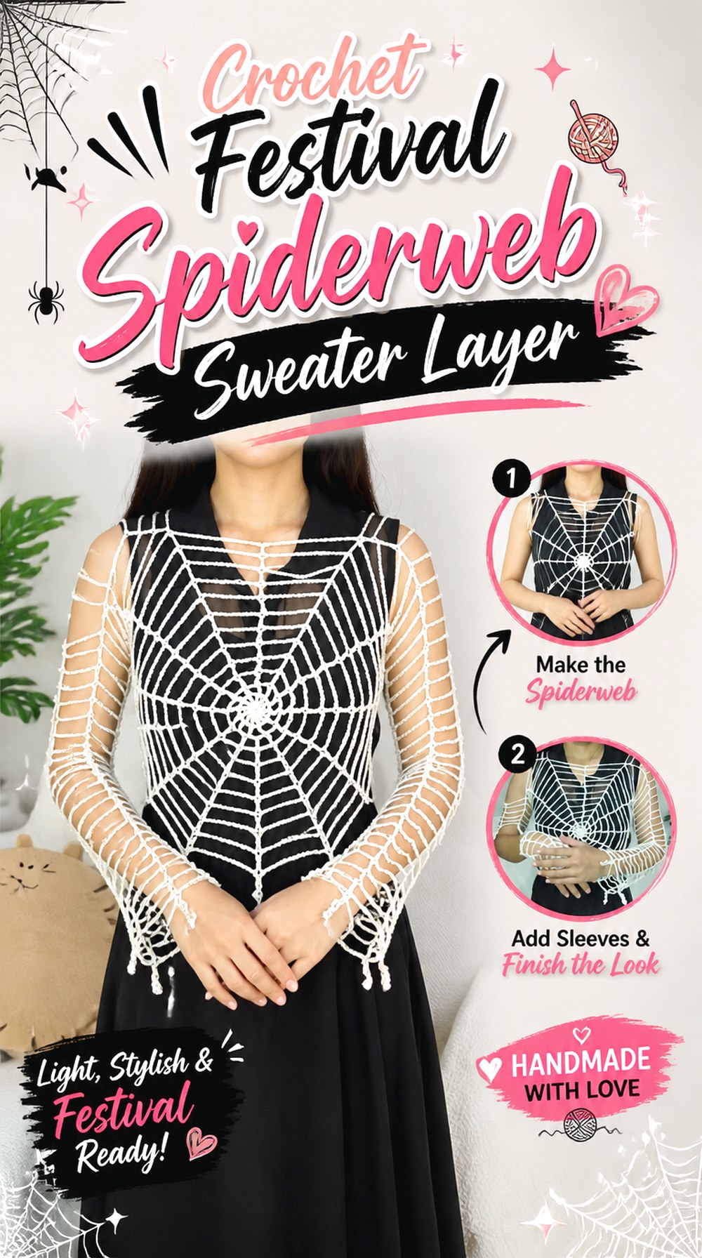 Crochet Festival Spiderweb Sweater Layer