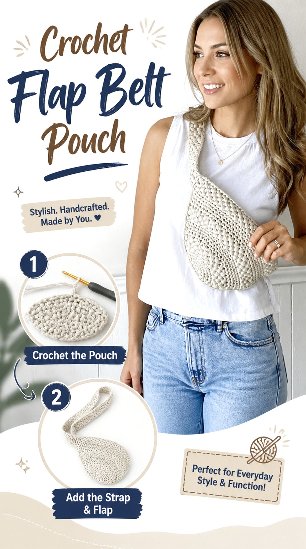 Crochet Flap Belt Pouch
