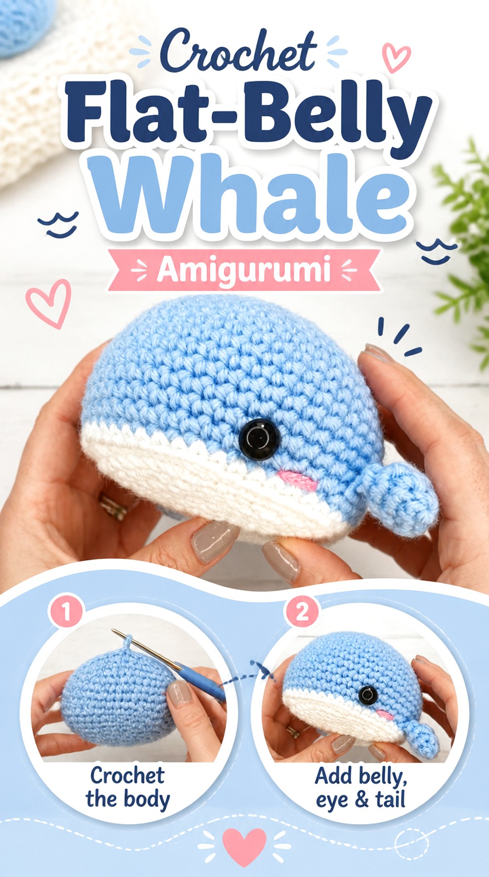 Crochet Flat Belly Whale Amigurumi
