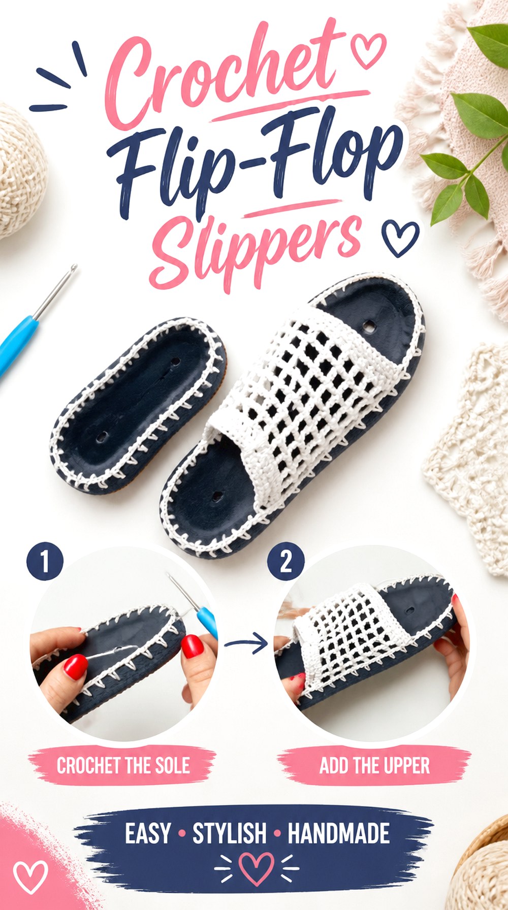 Crochet Flip Flop Slippers