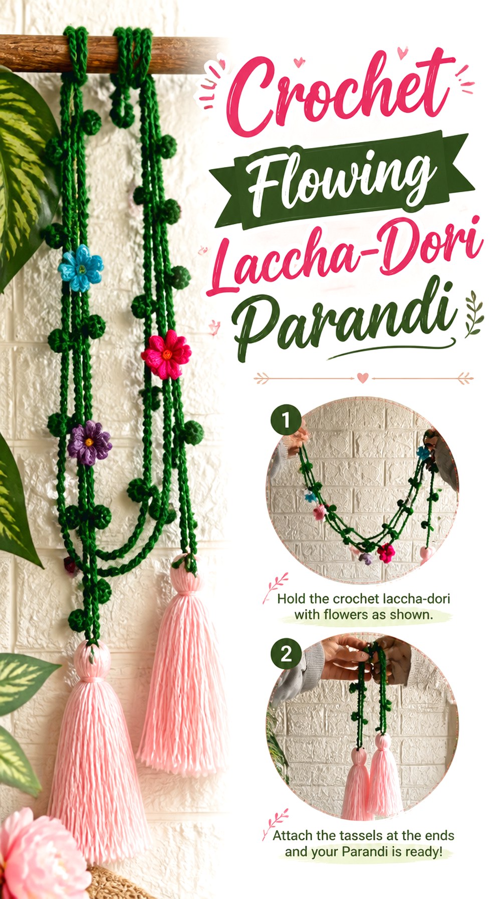 Crochet Flowing Laccha Dori Parandi