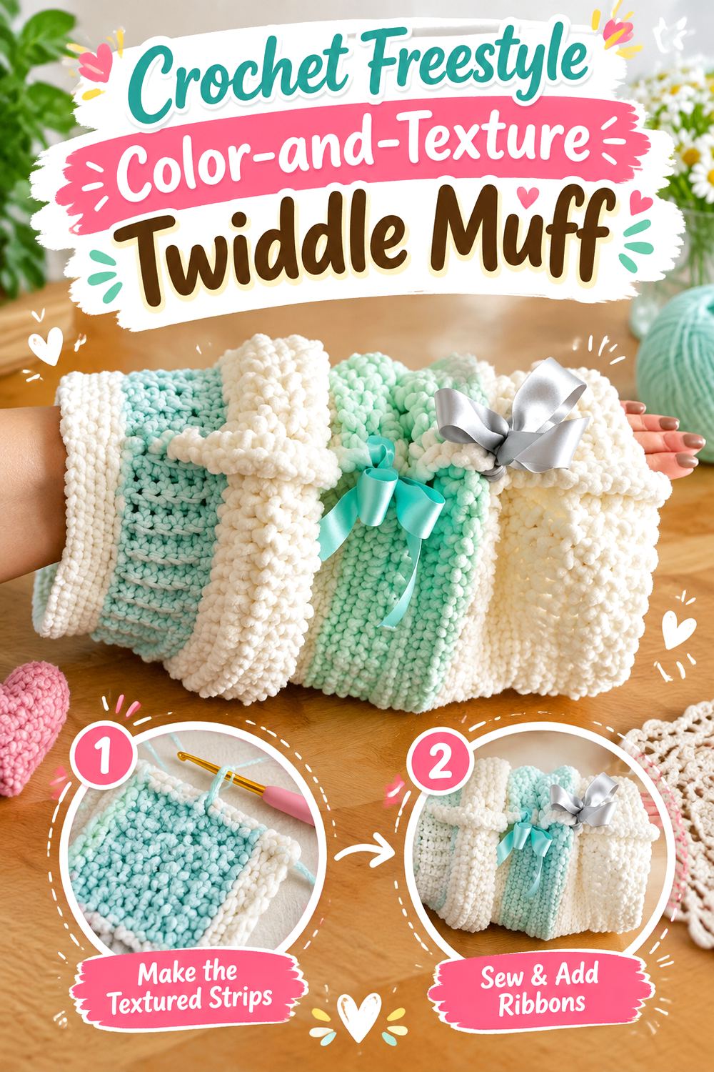 Crochet Freestyle Color and Texture Twiddle Muff