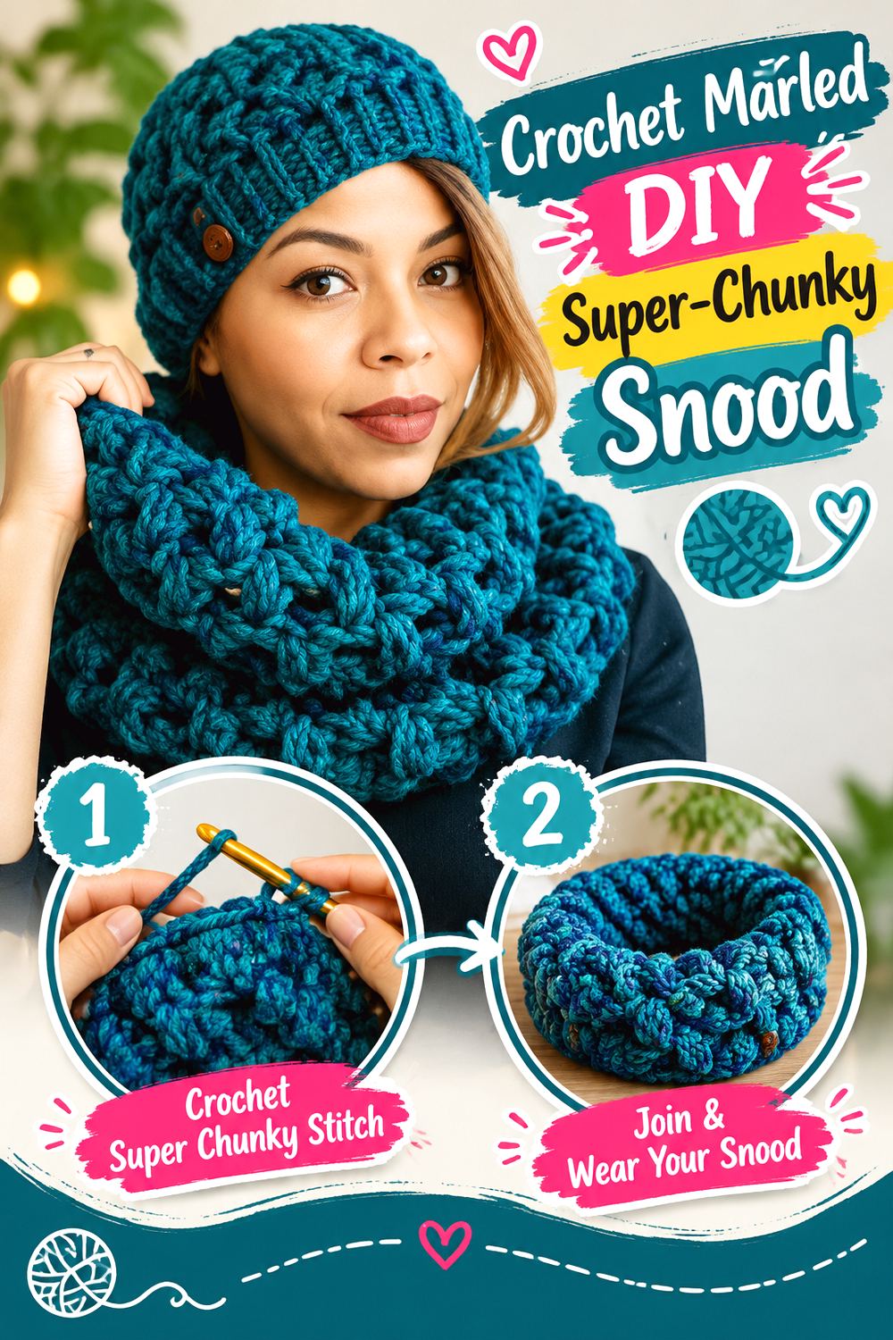 Crochet Marled DIY Super Chunky Snood