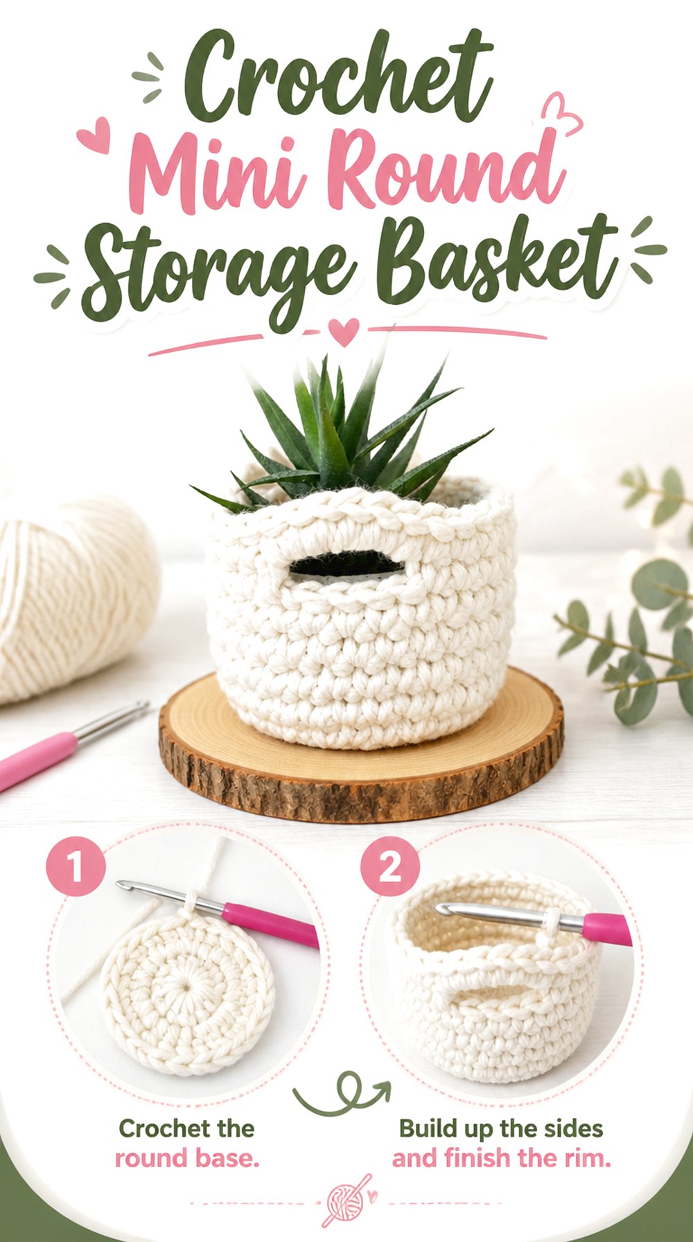 Crochet Mini Round Storage Basket