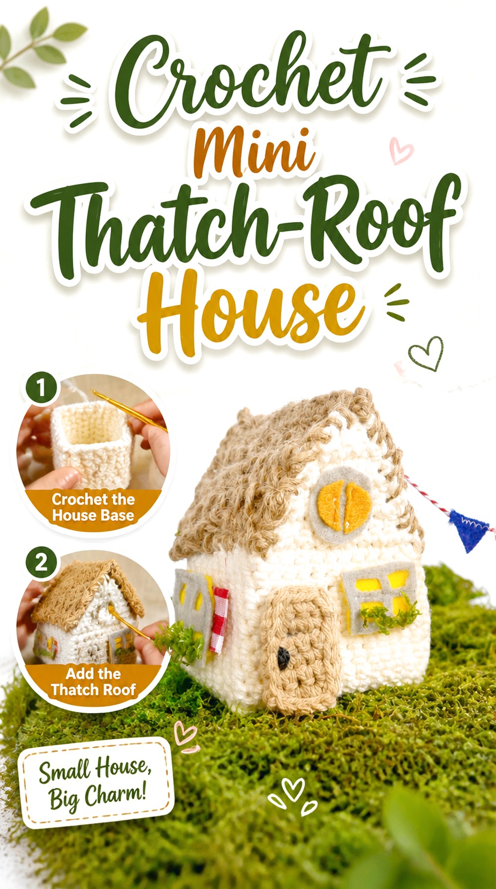 Crochet Mini Thatch Roof House