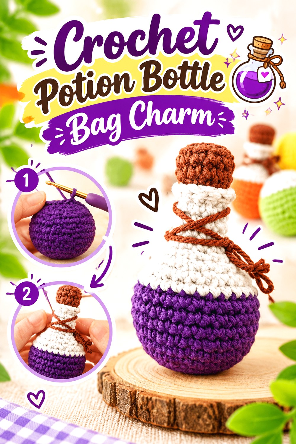 Crochet Potion Bottle Bag Charm
